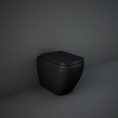 RAK Ceramics Feeling Rimless Back to Wall Toilet Pan - Matt Black - MP34504A