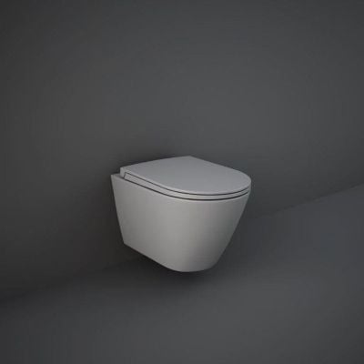 RAK Ceramics Feeling Rimless Wall Hung Toilet Pan - Matt Grey - RST23503A