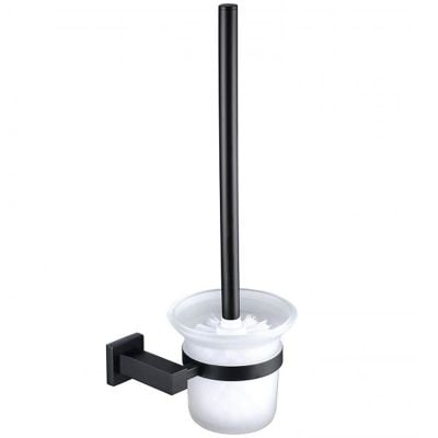 RAK Cubis Toilet Brush & Holder Wall Mounted - Black - RAKCUB9908B