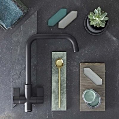 Rangemaster Aquaquad Dual Lever Monobloc Kitchen Mixer Tap - Matt Black - TAQ2MB/