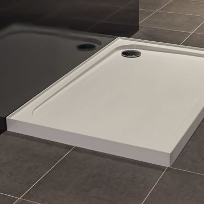 Merlyn Touchstone Rectangular Shower Tray without Waste - White - 1200 x 800mm - 4 Upstand - S128RTUP
