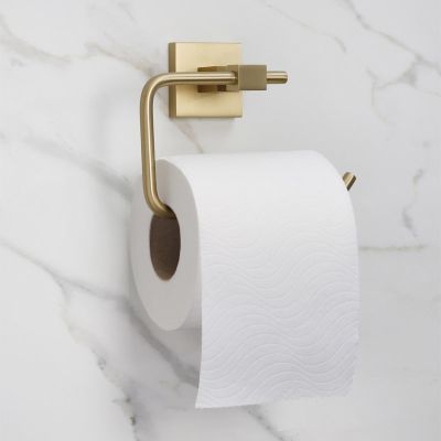 Bristan Square Toilet Roll Holder - Brushed Brass - SQ ROLL BB