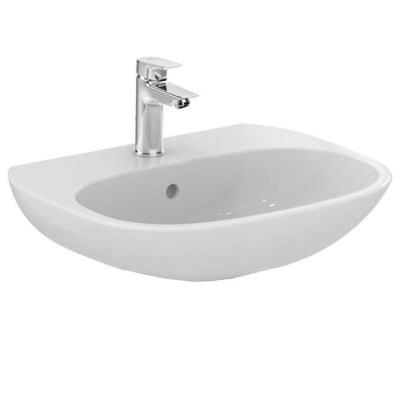Ideal Standard Tesi 600mm Pedestal Basin 1 Tap Hole with Overflow - White - T026501