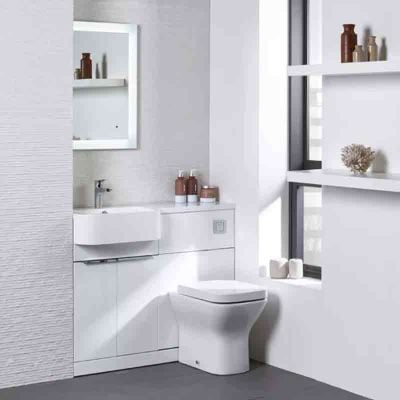 Tavistock Match 1000mm Back to Wall WC & Vanity Unit Left Hand - Gloss White - MATLW - DISCONTINUED