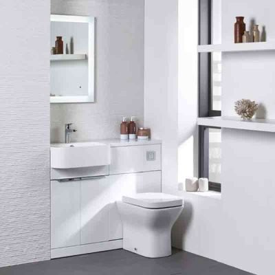 Tavistock Match 1000mm Back to Wall WC & Vanity Unit Left Hand - Gloss White - MATLW