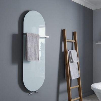 Towelrads Vetro Soap Glass Hot Water Radiator 1380x500mm - Mirror - 144248