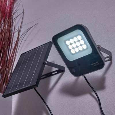 Forum Lighting Denby Remote Control Solar Floodlight IK10 450 Lumens - Grey - ZN-42052