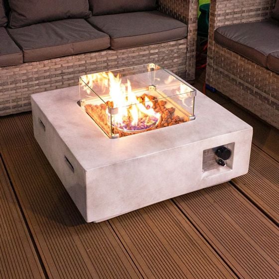 Royal Fire Lanzarote Grc Square Gas, Indoor Gas Fire Pit Table