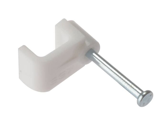 Forgefix Cable Clip Flat White 1.00mm Box 100 FORFCC1W 