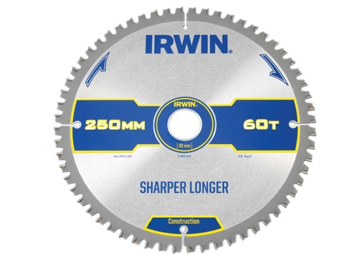 IRWIN Irwin 1897426 Construction Circular Saw Blade 250 x 30mm x 60T  5706918974260 