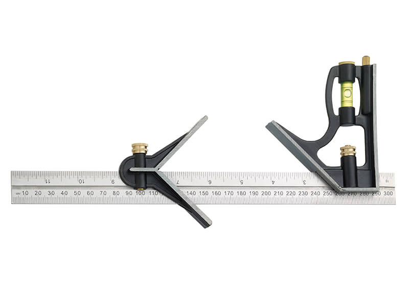 Fisher TRY & MITRE STAINLESS STEEL SQUARE with spirit level both side readings